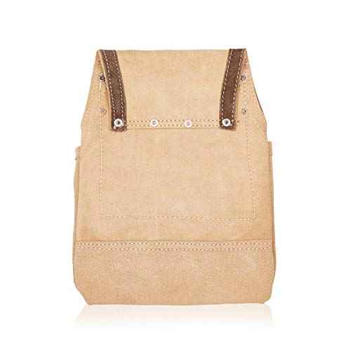 LAUTUS Leather Tool Pouch Bag |Carpenter, Construction, Framers, Handyman |2 Hammer Holders, 10 Pockets|