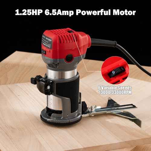 Router Tool 800W Wood Router for Woodworking Tools Compat Router Plunge Router Trim Router with 12pcs 1/4" Router Bits 31000r/Min 110V,Tool Box (US7)