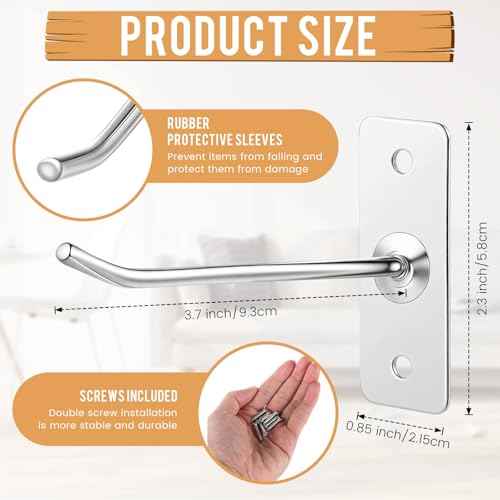 Blulu 100 Pcs Wall Mounted Hanging Single Hook Stainless Steel Tool Hooks Silver Metal Garage Display Hanger Tool for Home Garage Storage Organizer Retail Shop Kitchen Display, 3.6 Inch