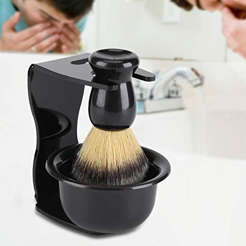 Shaving Brush Set, 3 in 1 Men Hair Shave Brushes Bowl Stand Shaving Cream Soap Razor Holder Mug Kit Soft Nylon Cleaning Tool for Wet Father Husband Boyfriend Birthday Dad Valentines Day Gifts Women