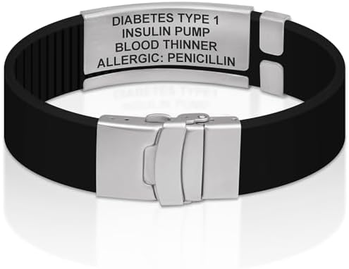 Divoti Custom Engraved Medical Alert ID Bracelet – Dual-Sided Laser Etching, Silicone Wristband, Stainless Steel Security Clasp – Adjustable & Trim-to-Fit – Emergency Medical Info Band for Men & Women