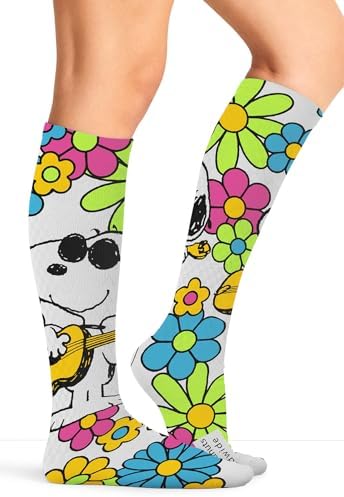Cherokee Women's 10-15mmHg Compression Socks – Fun Print Knee Highs with Light Support, Soft Feel - PRINTSUPPORT