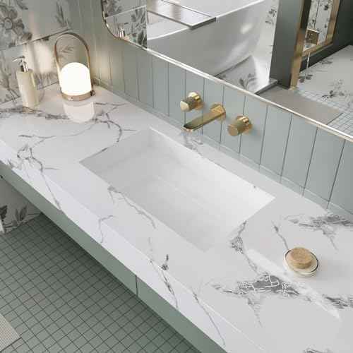 CRE8TIVE Glossy Silver Grey White Marble Contact Paper for Countertops Waterproof Marble Wallpaper Peel and Stick Counter Top Stick Paper 12"x80" Self Adhesive Removable Wallpaper for Kitchen Cabinets