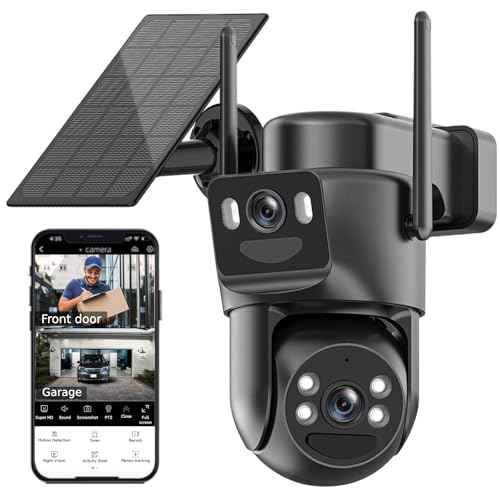 Kurain Dual Lens Solar Security Cameras Wireless Outdoor, 5G/2.4G WiFi 6, 360¡Æ View Pan/Tilt Home Security Camera with 6MP Color Night Vision, Motion Detection, Human Tracking, Spotlight Siren, Alexa