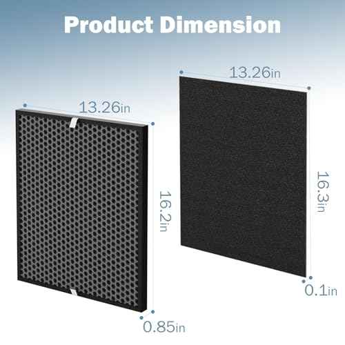 Premium Replacement Filter Compatible with AD3000 Air Purifi-er, Includes 2 Activated Carbon Filters + 4 Pre-filters