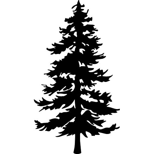 Tree Evergreen - Plant Decal Vinyl Removable Decorative Sticker for Wall, Car, Ipad, Macbook, Laptop, Bike, Helmet, Small Appliances, Music Instruments, Motorcycle, Suitcase [a]