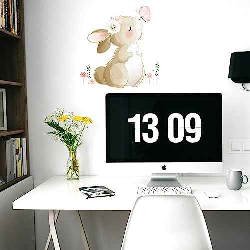 HomeSoGood Cute Cartoon Bunny Wall Sticker,Rabbit Kiss Butterfly Shape Wall Decals, Wall Decor for Bedroom Living Room Background
