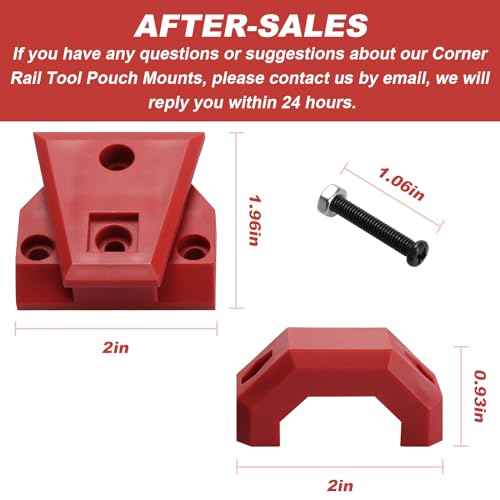 Tool Pouch Mounts (2 Pcs) Fits for Packout Corner Tool Boxes Rail System, Compatible with ToughBuilt ClipTech, Red