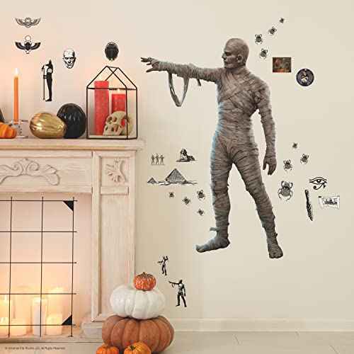 RoomMates RMK5214GM Classic Monsters The Mummy Peel and Stick Wall Decals, White, tan