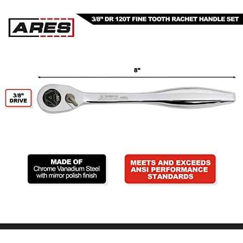 ARES 42069 ? 3/8-Inch Drive 120 Tooth Ratchet ? 3 Degree Swing Arc - Reversible Ratcheting Mechanism - Ergonomic Handle and Professional Gear Structure