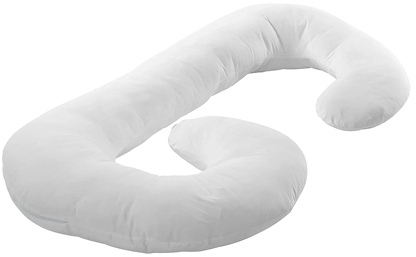 Momcozy Pregnancy Pillows for Side Sleeping, J Shaped Maternity Body Pillow for Pregnancy, Soft Pregnancy Pillow with Jersey Cover for Head Neck Belly Support, Grey