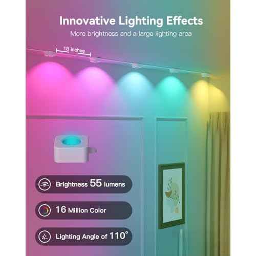 Ollny 50FT 30LED Permanent Outdoor Lights, APP Control RGB Outdoor Lights 100 Scene Modes with Remote, DIY Music Modes Christmas Light for Holiday Xmas Halloween Decorations