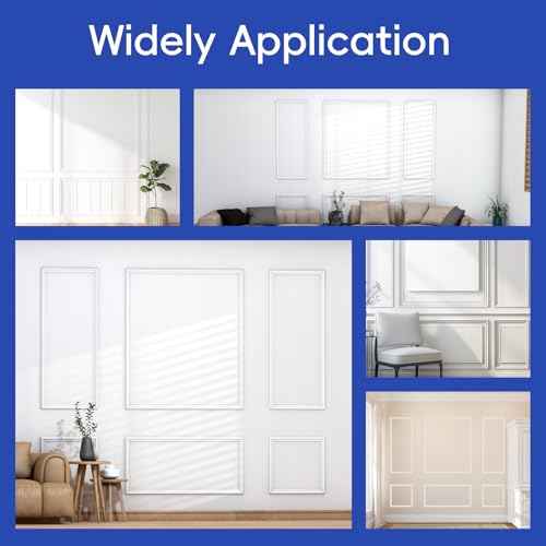 COUKIU 6 Sets Pre-Cut Wall Molding kit,Ready to Assemble Accent Molding Wainscoting Panels for Interior Walls Home Decor£¨6 Frames£¬Style2)