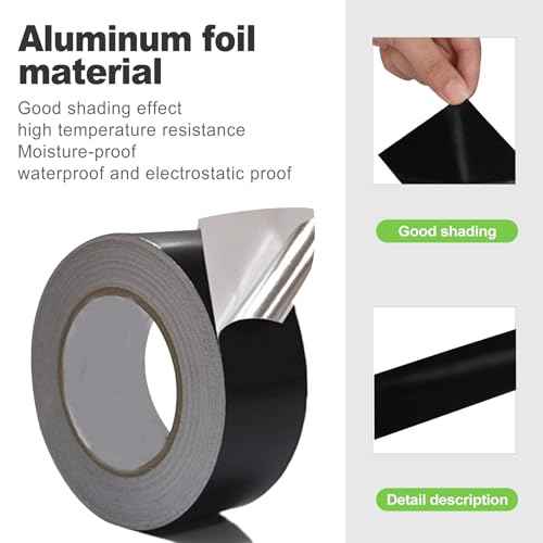1 Pcs Blackout Tape 1.2 Inch x 66 Feet, 100% Light Blocking for Electronics, LED Covers, Windows, Aquariums, and More