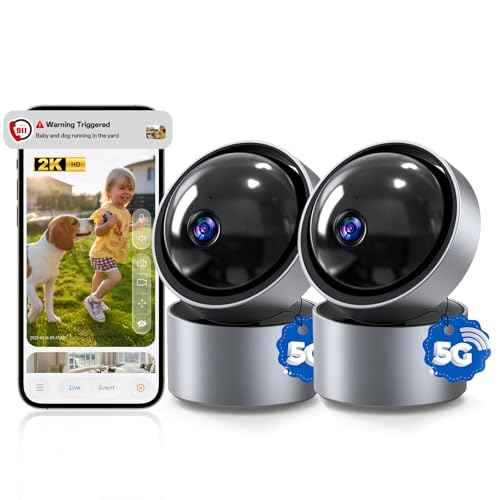Indoor Camera - Security Camera Indoor 5G&2.4G WiFi Cameras for Home Security Instant 911 Alert, Pan/Tilt Baby Monitor/Dog/Pet Camera AI Motion Detection Night Vision, Speaker, US Cloud Storage 2Pack