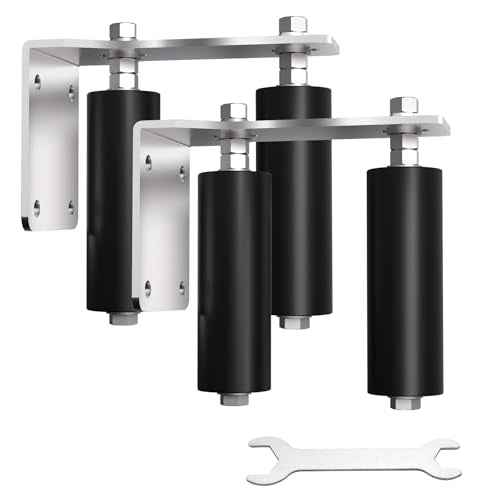 2 Pcs Heavy Duty Sliding Gate Rollers, Adjustable 6" Double Hard Nylon Rollers, Gate Roller Guide, Sliding Gate Kit for Sliding Rolling Gates, Barn Doors(Black, 1/5" Steel)