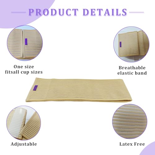 Abdomencare Breast Implant Stabilizer Band I Post Surgery Breast Band Chest Compression Wrap For Women I Breast Augmentation Band I Bra Breast Reduction Recovery Supplies For Healing I One Size (Beige)