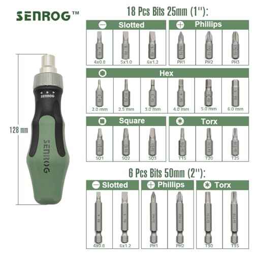 24 in 1 Multi-Bit Ratcheting Screwdriver, Magnetic Interchangeable Ratchet Screwdriver with Changeable Bits£¨Phillips,Slotted,Hex,Square,Torx£©for Home,Work,DIY.