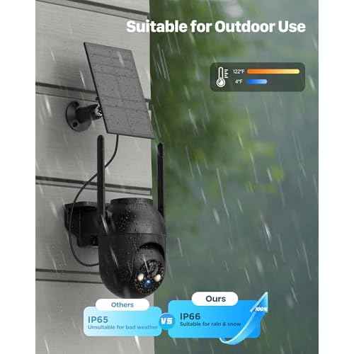 Security Cameras Wireless Outdoor Solar: 2K WiFi Camera for Home Security System - Battery Powered Cam IP66 Waterproof Motion Sensor - Camaras de Seguridad para Casa Inalambricas