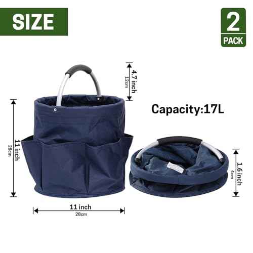 Garden Tool Organizer,17L Foldable Basket with Handles, Garden Bucket Caddy£¬Bucket Tool Organizer for Garden Tools