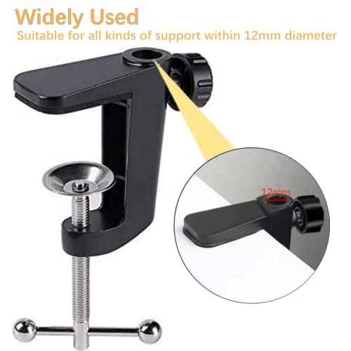 Replacement Aluminum Alloy Universal Bracket Adjustable C-Clamp Desk Light Mounting Bracket Cantilever Bracket for Microphone Arm and Desktop Table Lamp