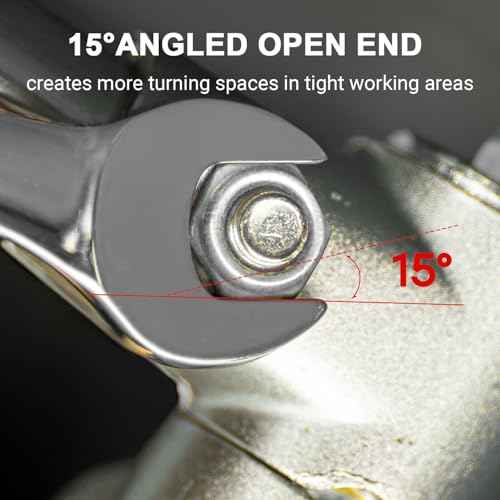 MAXPOWER 3/4 Inch Combination Wrench, Durable Cr-V Steel with Precise 12 Point Box End, Off-Corners Design, 15-Degree Offset