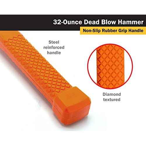 Titan 63142 2-Piece Dead Blow Hammer Set, Includes 2lb & 3lb with Non-slip Diamond Textured Handles, Spark & Rebound Resistant