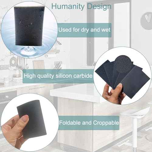 20 PCS 3 x 4 Inch 600 Grit Sanding Sponge, Ultra Fine Sanding Sponges Pads, Soft Foam Hand Sander Block Wet Dry Sandpaper for Model Drywall Metal Wood Furniture Polishing
