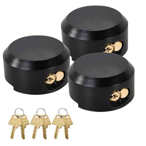 3 Pack Puck Locks for Trailers Keyed Alike 2-7/8¡± Hidden Shackle Padlocks Heavy Duty Solid Steel Trailer Door Lock W/6 Keys High Security Anti Theft Van Door Lock for Trucks Shed