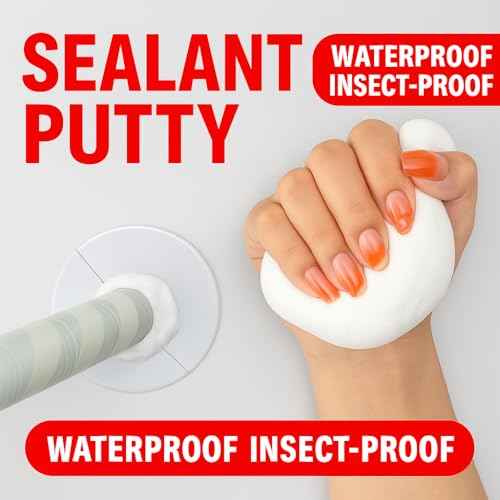 Waterproof Wall Repair Putty ? White Sealing Clay, 8 oz ? Moldable Filler for Wall Holes, AC Pipe Gaps, Cable Openings ? Indoor & Outdoor Use