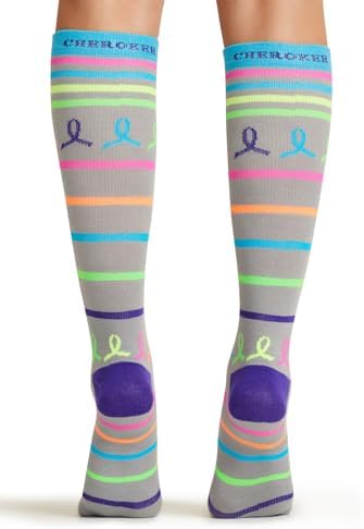 Cherokee Women's 10-15mmHg Compression Socks – Fun Print Knee Highs with Light Support, Soft Feel - PRINTSUPPORT