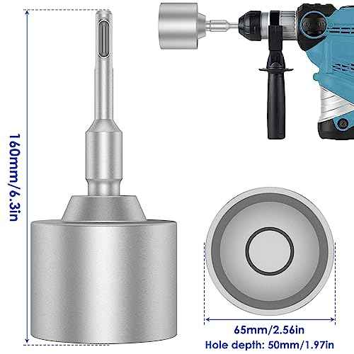 SDS Plus T-Post Ground Rod Driver,Ground Rod Driver Tool, Heavy Duty Forged Steel Drill Bit Driver, Durable Hammer Drill Rod Converter for Rotary Hammer Drill Ground Rods (2.55inch)