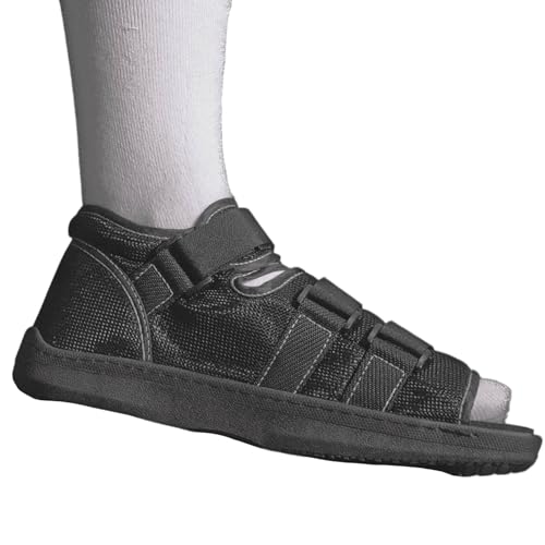 Brace On Post Op Shoe - Orthopedic Shoes for Women & Men, Walking Boot, Ankle Support for Men & Women, Plantar Fasciitis Brace, Medical Boot for Injury (Men, Medium, Shoe Size 8.5-9.5, Black)