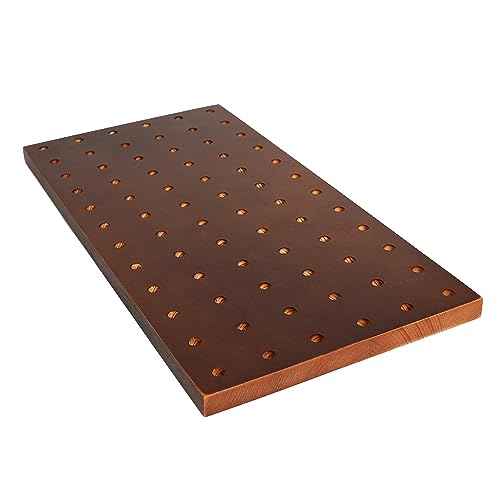 HEYSONG Pegboard Wall Organizer Panels Wooden Pegboard Wall Mount, Hanging for Garage Kitchen Living Room Bathroom Office (Coffee)