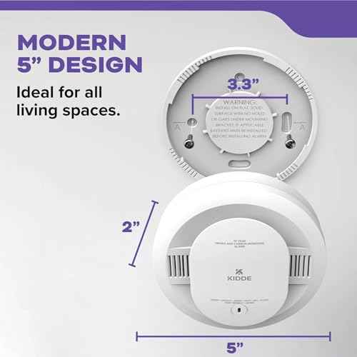 Kidde 10-Year Battery Smoke and Carbon Monoxide Detector, Test/Hush Button, Easy Install, No Wiring Needed, Reliable Fire and CO Safety, Includes Cloth, 30CUD10