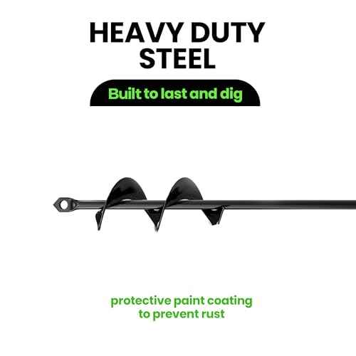 K-Brands Auger Drill Bit for Planting ? 1.6 x 9 Inch - Spiral Hole Planter for Bulbs, Bedding Plants, and Umbrella Holes - 3/8 Inch Hex Drive