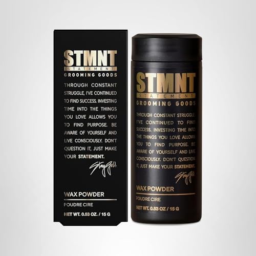 STMNT Grooming Goods Wax Powder, 0.53 oz | Semi-Matte Finish | Added Grip and Volume | Medium Control | Easy To Wash Out | Fuller Feeling Hair