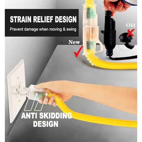HUANCHAIN 12/3 25ft 2 Pack Heavy Duty Outdoor Extension Cord 25 ft Waterproof with Lighted end, Flexible Cold-Resistant 3 Prong Electric Cord Outside, 15Amp 1875W 12AWG SJTW, Yellow, ETL
