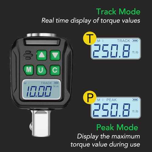 Digital Torque Wrench Adapter Set 1/2" Drive,Electric Wrenches,Snap on Digital Inch Pound Torque Wrench,1/4",3/8" Torque Adapter for Car,Motorcycle & Automotive (12.54-250.8 ft-lb/17-340 Nm)