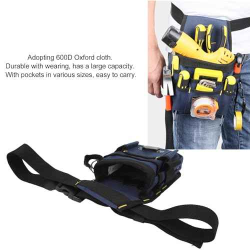 Tool Pouch with Belt Clip, Small Tool Belts for Men, Waist Tool Bag, Electricians Tool Pouch 8 Pockets for Electrician Carpenter Construction