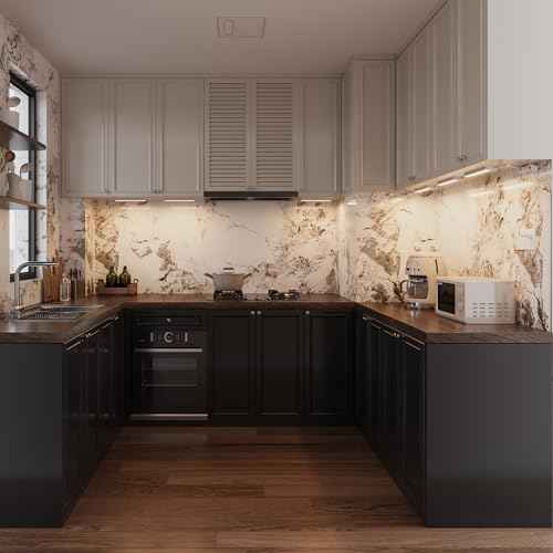 LAGOM Halo Under Counter Lights for Kitchen, 12-Inch Hardwired and Plug-in, Dimmable LED, 4-Pack, 2700K/4000K/5000K, White, UC0112WH274L