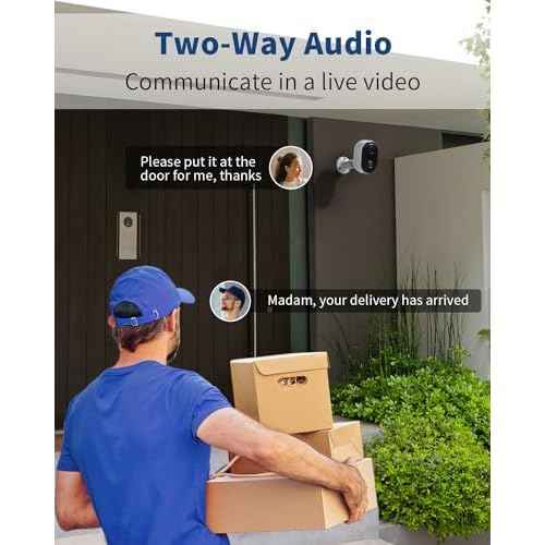 Security Cameras Wireless Outdoor, Battery Powered 2k Color Night Vision, AI Motion Detection Spotlight Siren, IP66 Weatherproof, 2-Way Talk, SD/Cloud Storage, 2.4Ghz WiFi Cameras for Home Security
