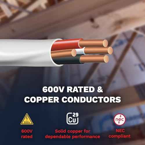 Solid Indoor Wire 14/3 W/G NMB Cable 50ft Coil - Copper Building Wire - Nonmetallic with Ground Sheathed Cable White SW 63946822