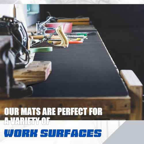 2 Pcs Work Bench Mat Top 24 x 48 Inches, PU Leather Workbench Pad Topper, Cuttable, Easy to Clean, Scratch Resistant, Protects Work Bench Tabletop Countertop