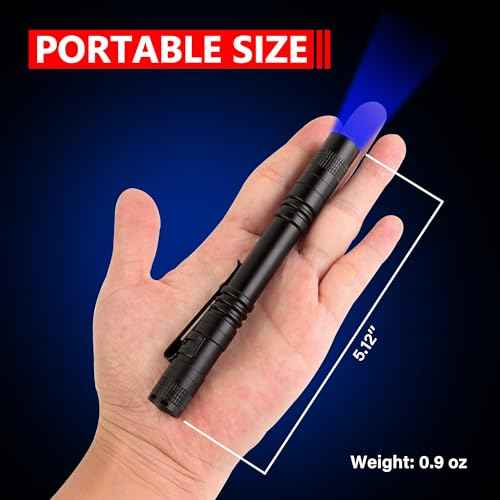 Blue Light Penlight Flashlight, Single Mode Blue Light LED Torch for Night Hiking, Hunting and Observing, 5-Pack