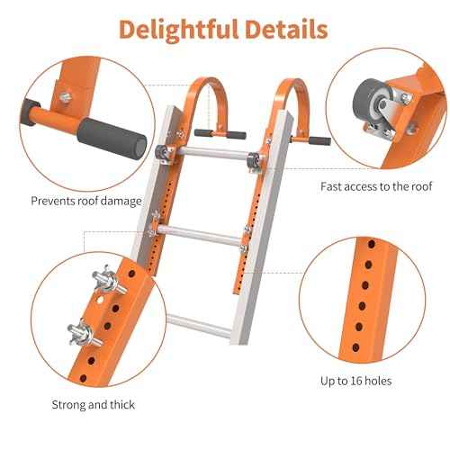 2 Ladder Roof Hook with Wheels, Heavy Duty Steel Ladder Hooks with Grip T-Bar for Damage Prevention, 550 Lb Weight Capacity, Easy Access to Steep Roofs