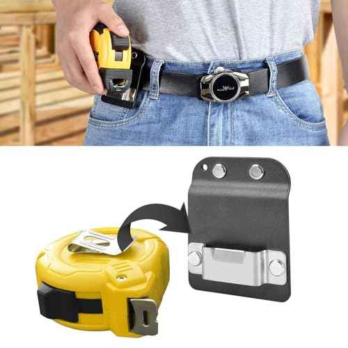 Tape Measure Holder for Belt, Heavy Duty Tactical Tape Measuring Holster Tool Belt Clip Holder Fits up to 2" Tool Belt Prevent Pants Pocket Tearing