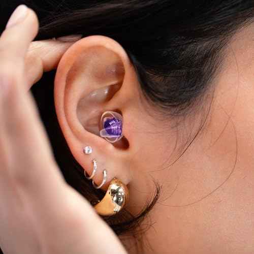 Eargasm Smaller Ears Hyperviolet Purple Earplugs - Noise Reducing Ear-Plugs for Hearing Protection at Concerts, Music Festivals, Loud Environments, Live Events, Sporting Events