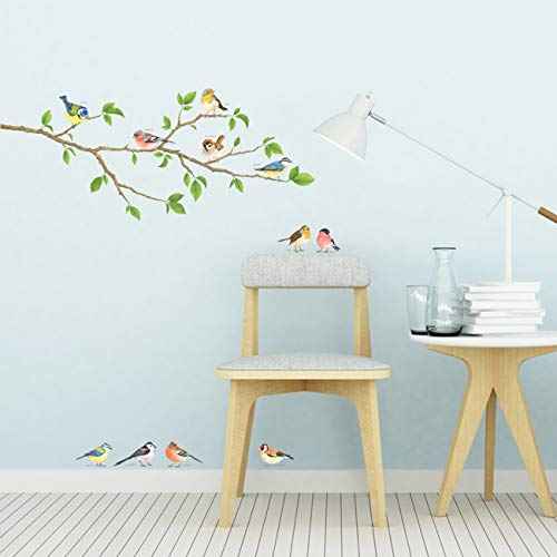 DECOWALL DS4-8036 Garden Birds Kids Wall Stickers Wall Decals Peel and Stick Removable Wall Stickers for Kids Nursery Bedroom Living Room (Small) Decor