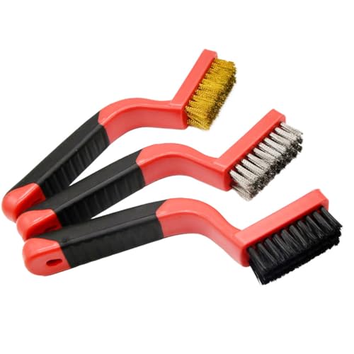 Wire Brush, Copper Wire Knife Brush, Stainless Steel Wire Brush, Cleaning and Rust Removal Brush, Nylon Wire Brush, Mini Iron Brush, 3Pcs